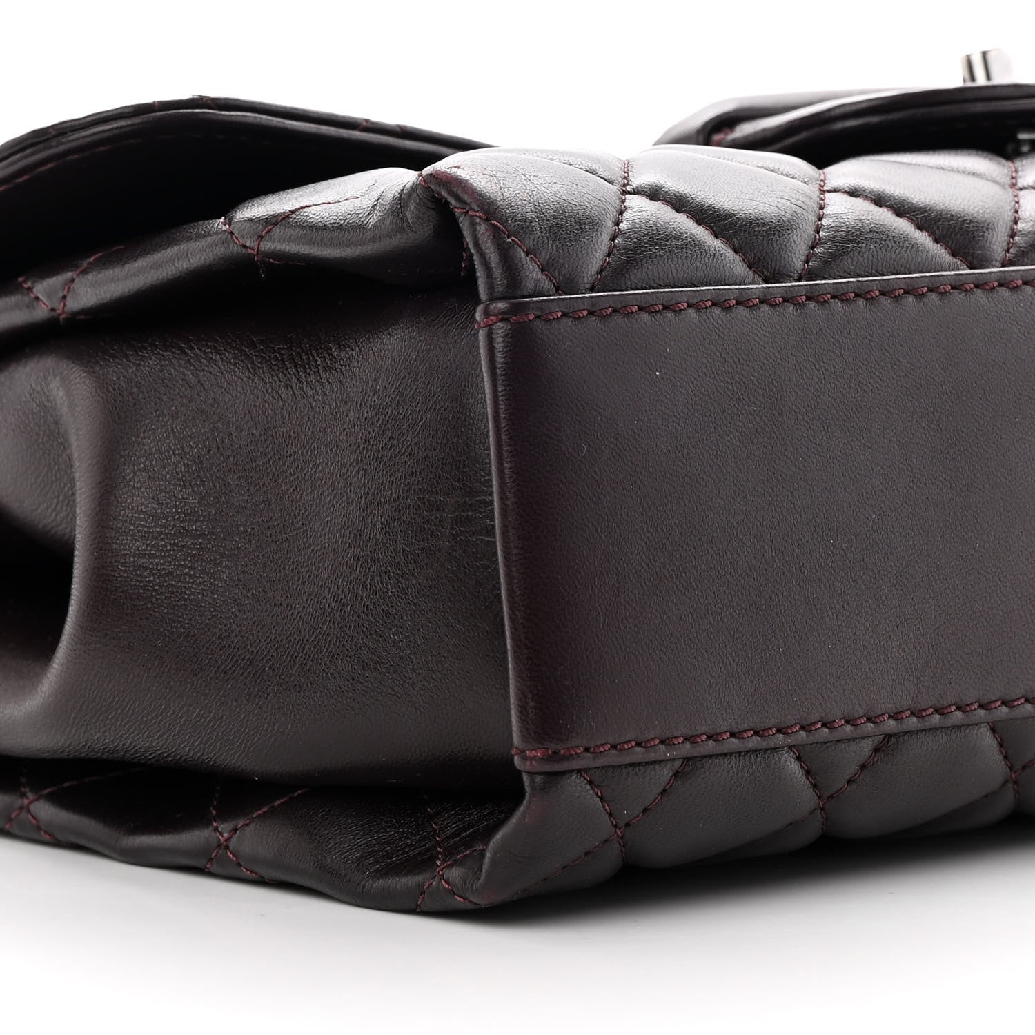 Chanel Lambskin Quilted Jumbo Coco Loop Flap Burgundy 9 of 14