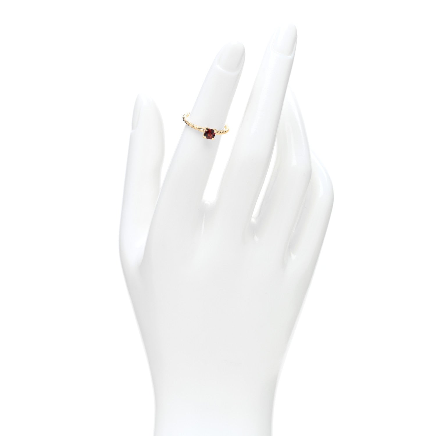 David Yurman 18K Yellow Gold Garnet 4mm Chatelaine Kids Ring 46 3.75 2 of 5