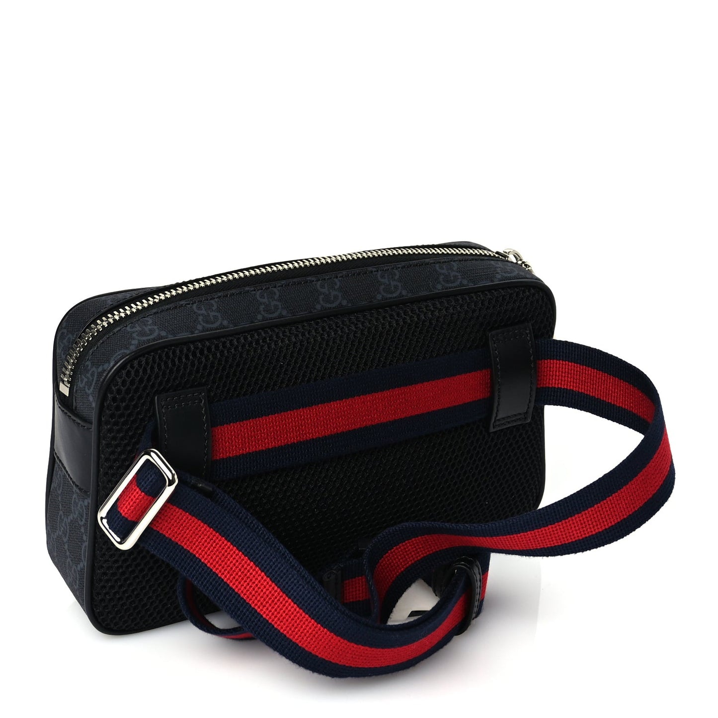 Soft GG Supreme Monogram Web Belt Bag Black Grey