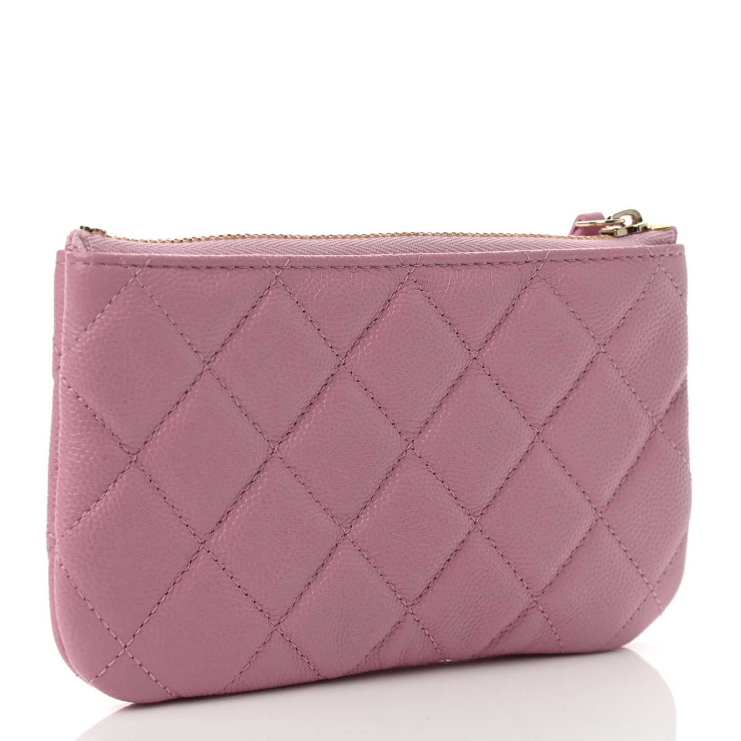 Caviar Quilted Small Cosmetic Case Pink
