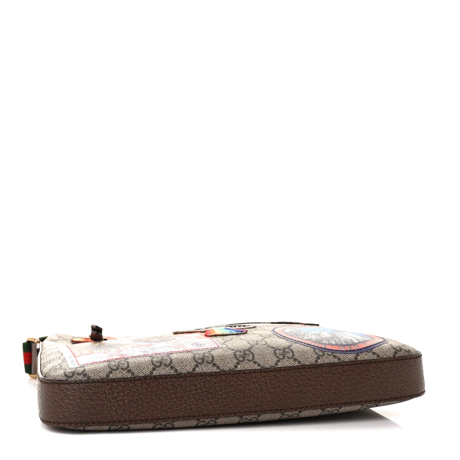 Gucci Soft GG Supreme Monogram Courrier Web Medium Flat Messenger Bag Beige New Acero Multicolor 4 of 9