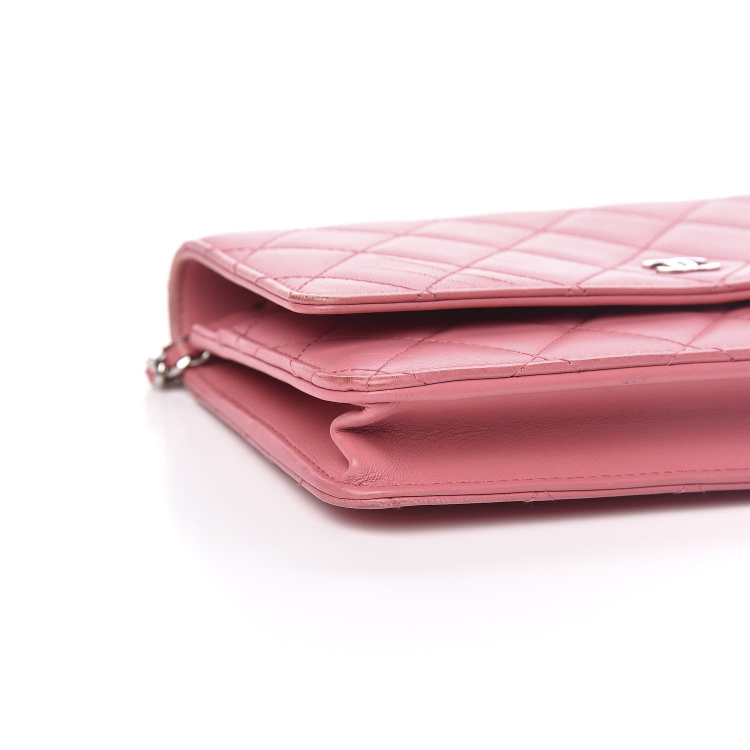 Chanel Lambskin Quilted Wallet On Chain WOC Pink 9 of 15