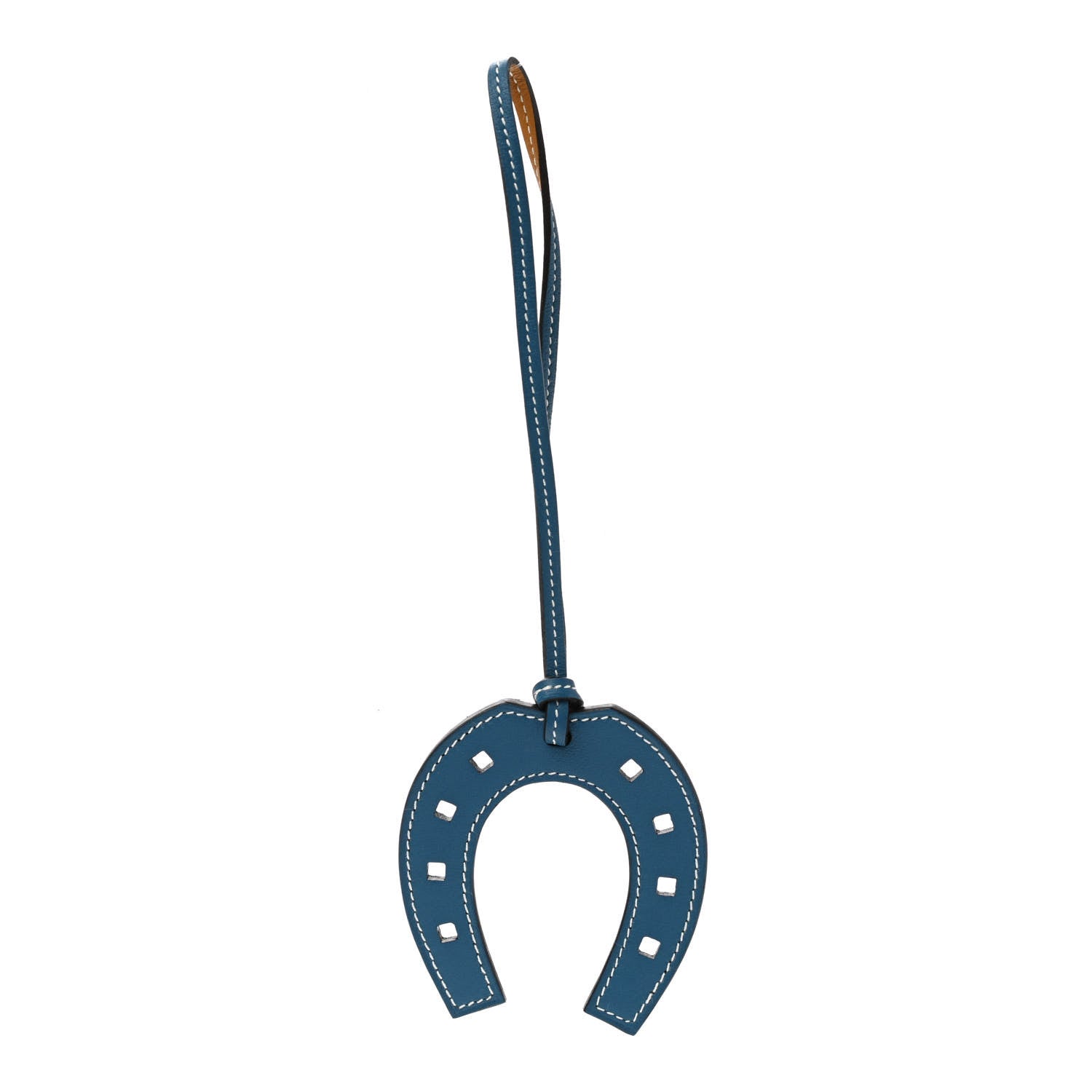 Hermes Swift Paddock Horseshoe Bag Charm Bleu De Galice Natural Sable 1 of 3