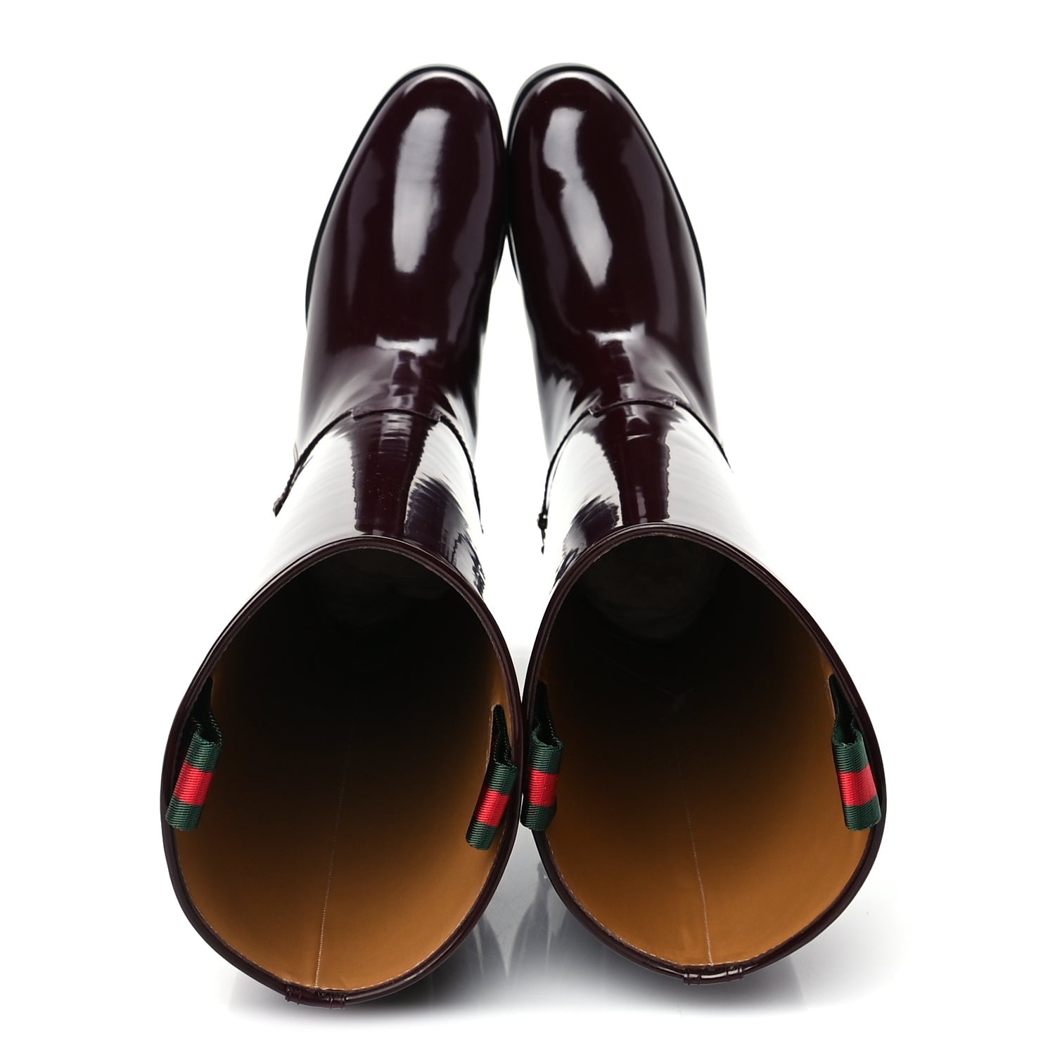 Gucci Brushed Calfskin Michelangelo Slim Horsebit Riding Boots 38  Lacquered Cherry 5 of 7