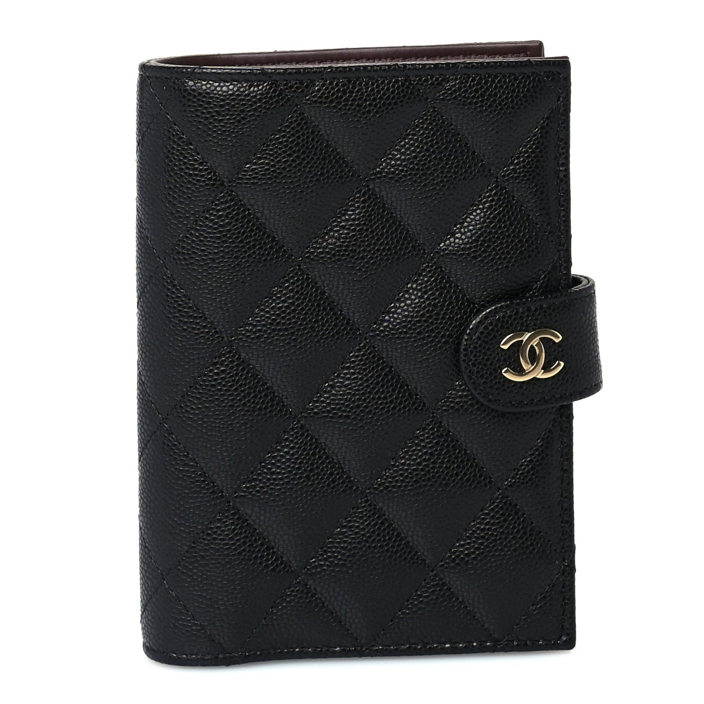 Caviar Quilted Passport Holder  Black