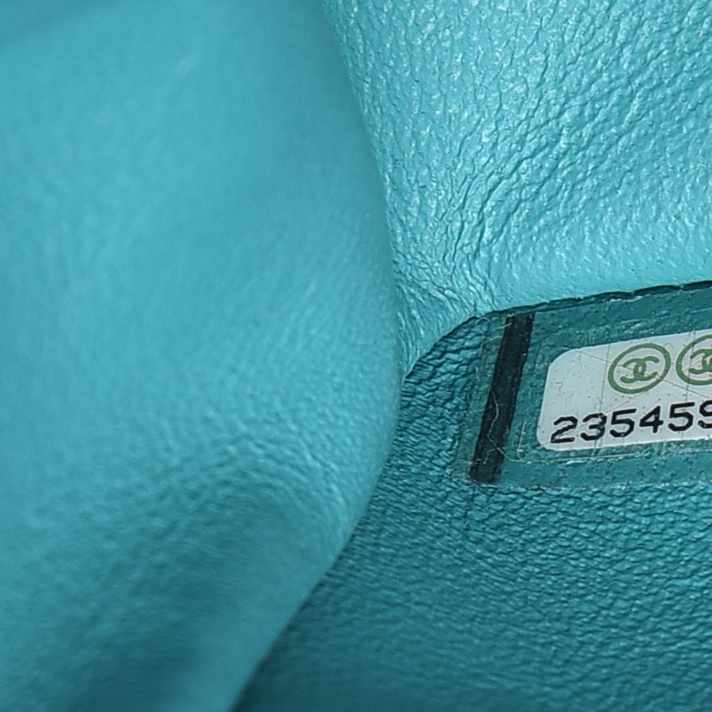 Caviar Quilted Mini Rectangular Flap Turquoise