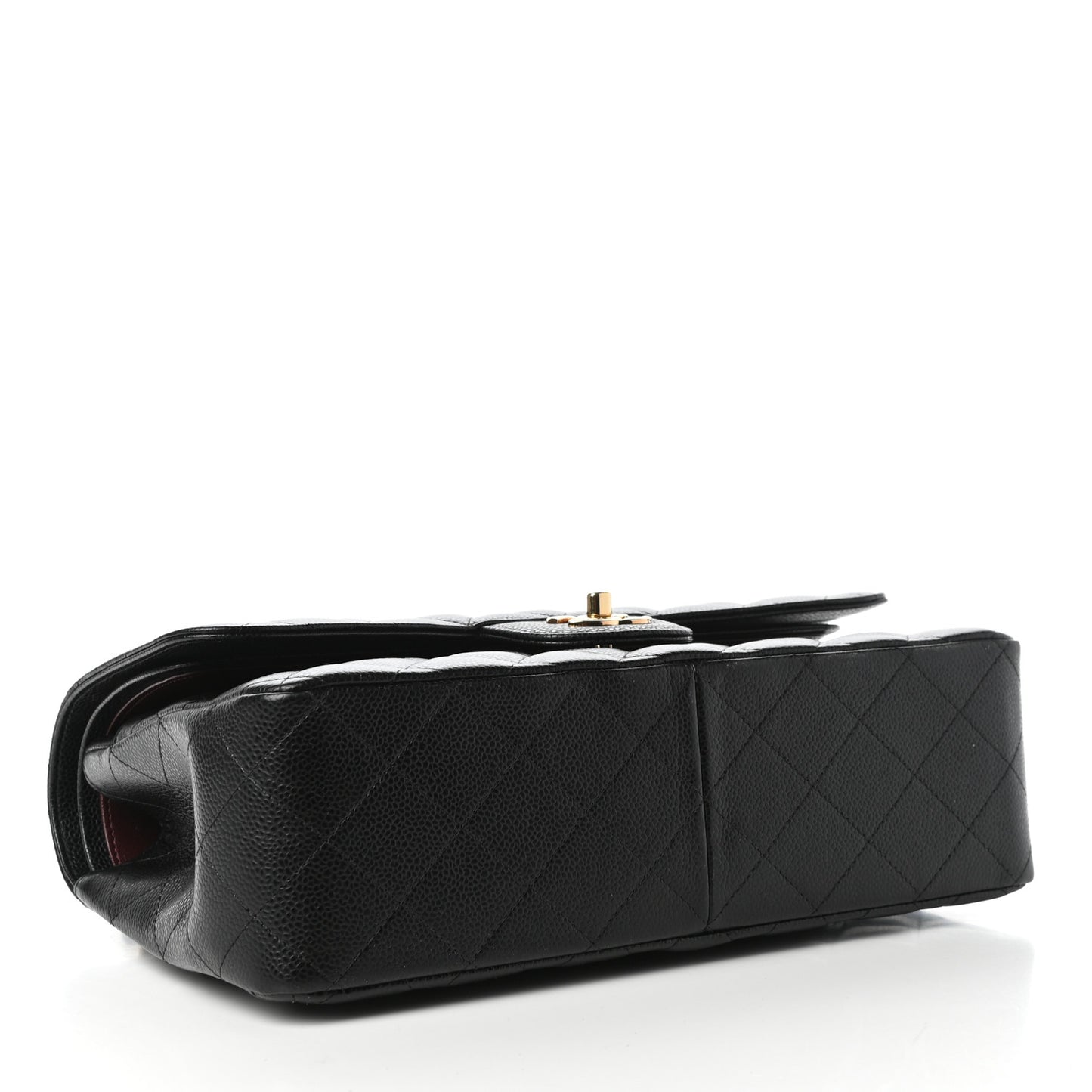 Caviar Quilted Jumbo Double Flap Black