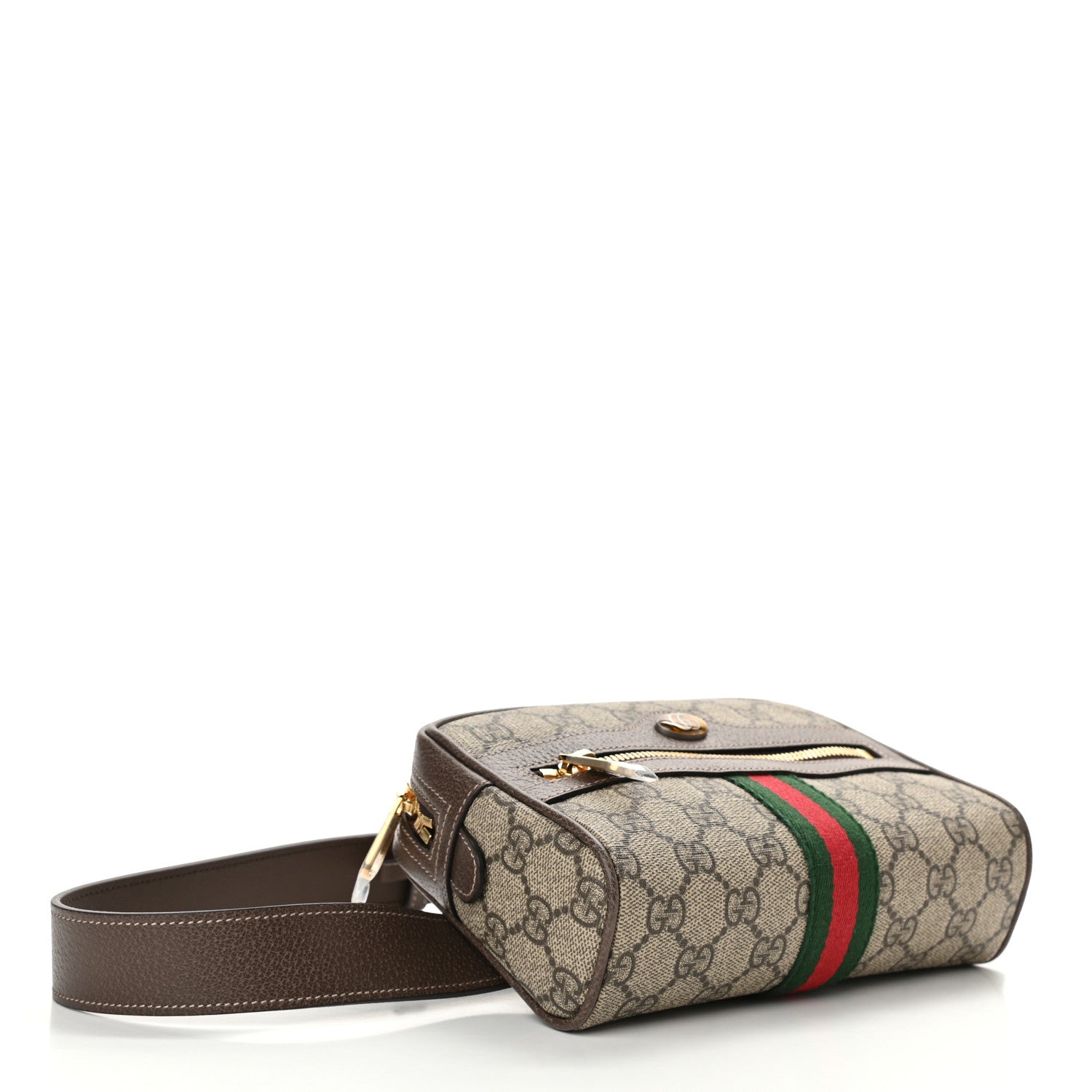 Gucci GG Supreme Monogram Web Small Ophidia Belt Bag 85 34 Dark Brown 4 of 10