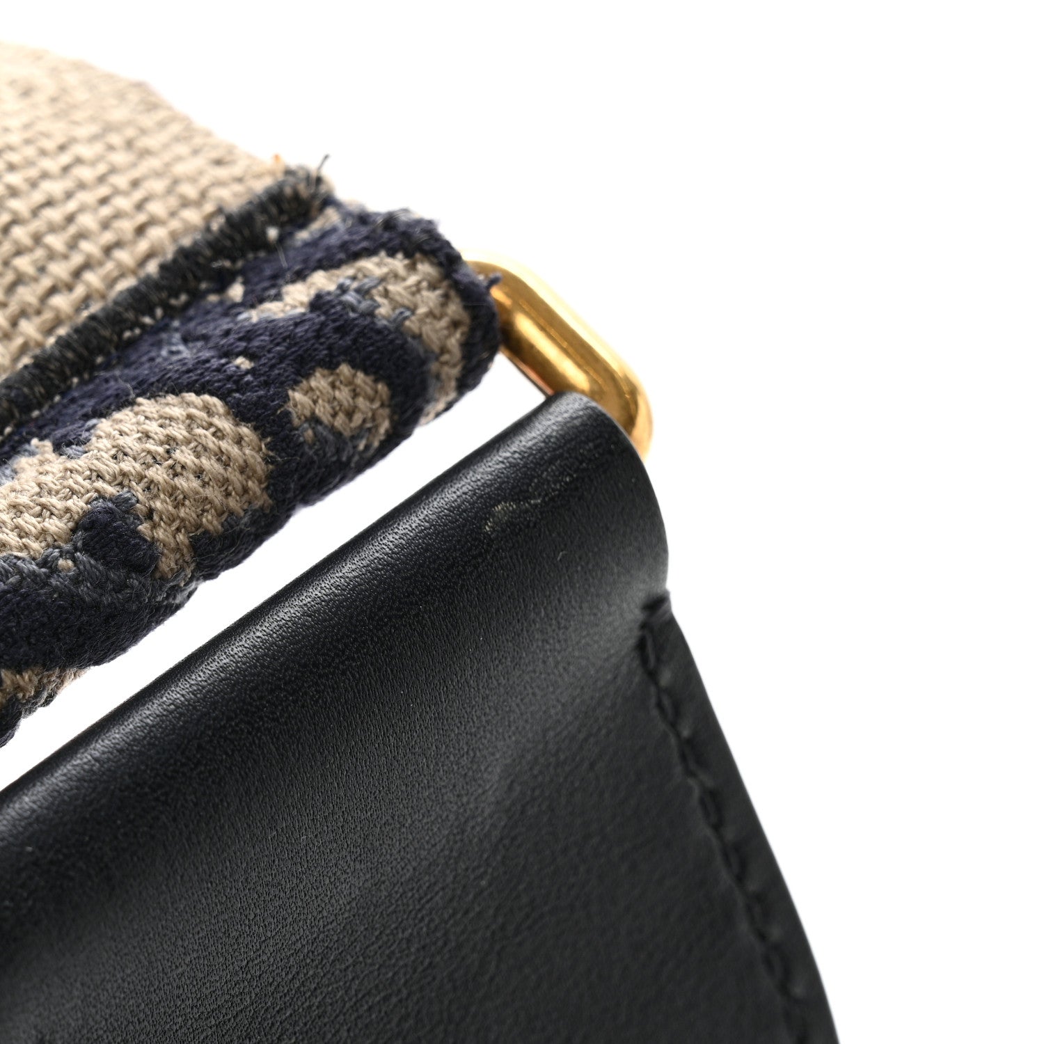 Christian Dior Oblique Studded Shoulder Strap Blue 5 of 6