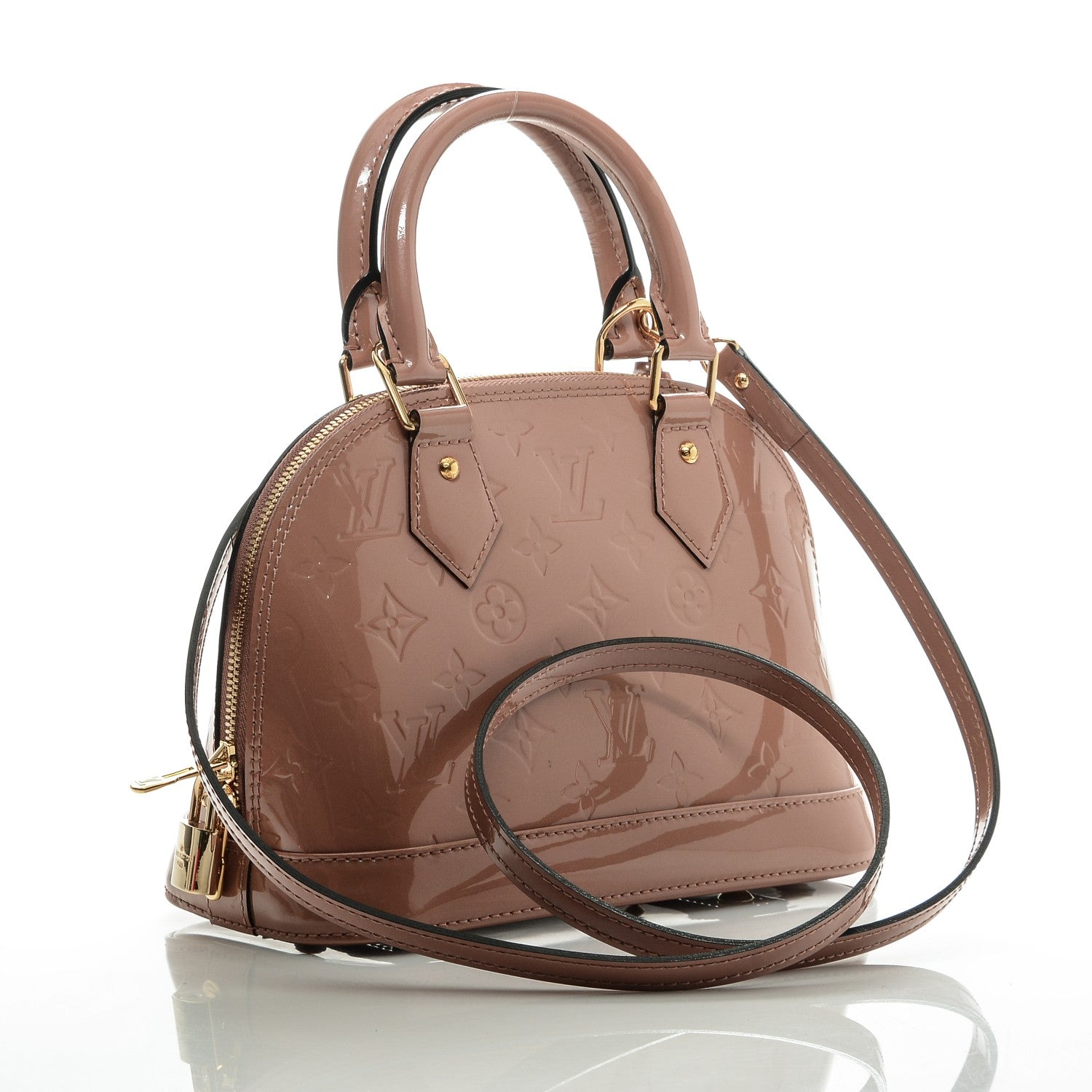 Louis Vuitton Vernis Alma BB Rose Velours 3 of 6