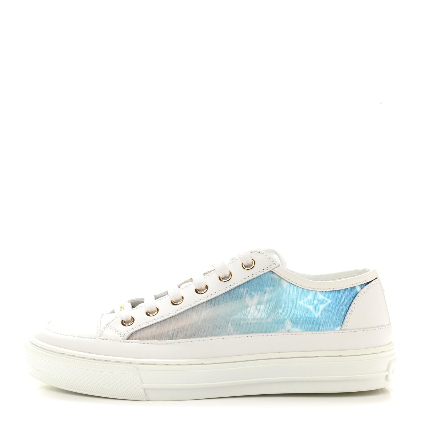 Technical Fabric Calfskin Monogram Stellar Sneakers 36 Blue