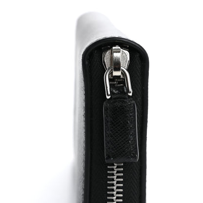 Prada Saffiano Embossed Zip Around Wallet Black 8 of 13