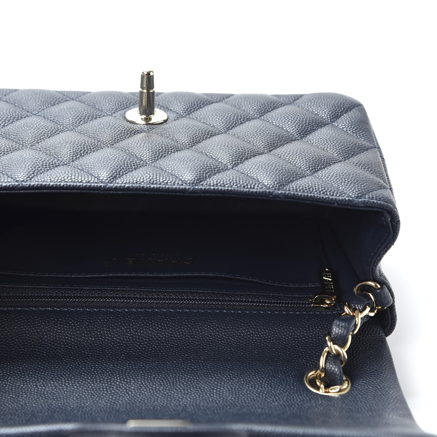 Chanel Caviar Quilted Mini Rectangular Flap Navy 3 of 8