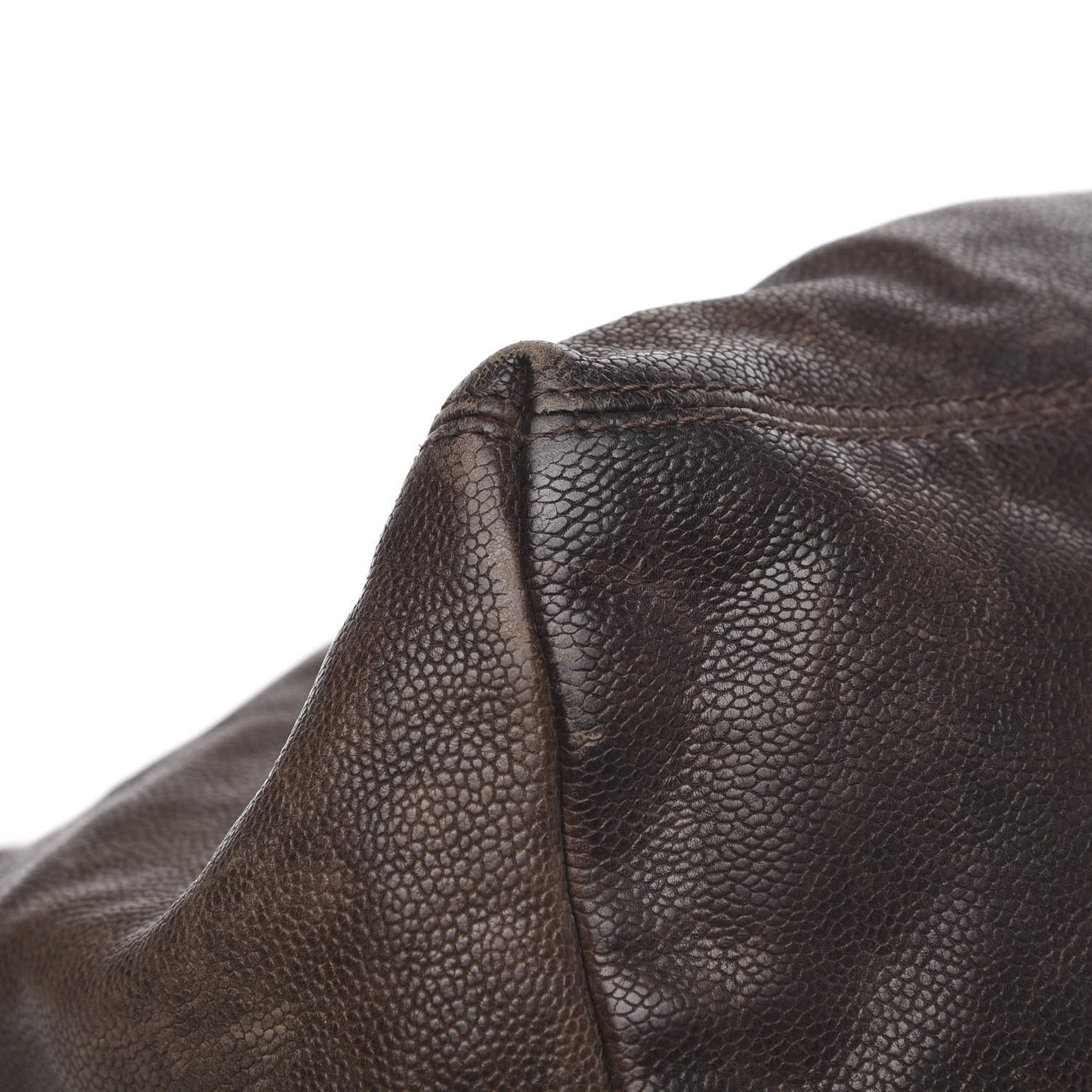 Distressed Caviar XL Coco Cabas Brown