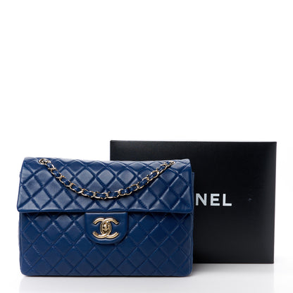 Chanel Lambskin Quilted Maxi Single Flap Marine Fonce 16 of 16
