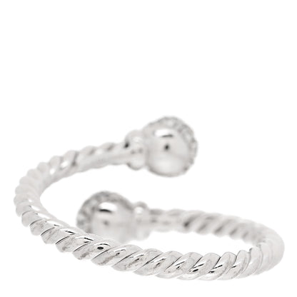 David Yurman 18K White Gold Diamond Solari Bypass Ring 53 6.5 3 of 5