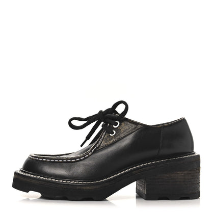 Louis Vuitton Monogram Calfskin Beaubourg Platform Derby Shoes Brown 1 of 7