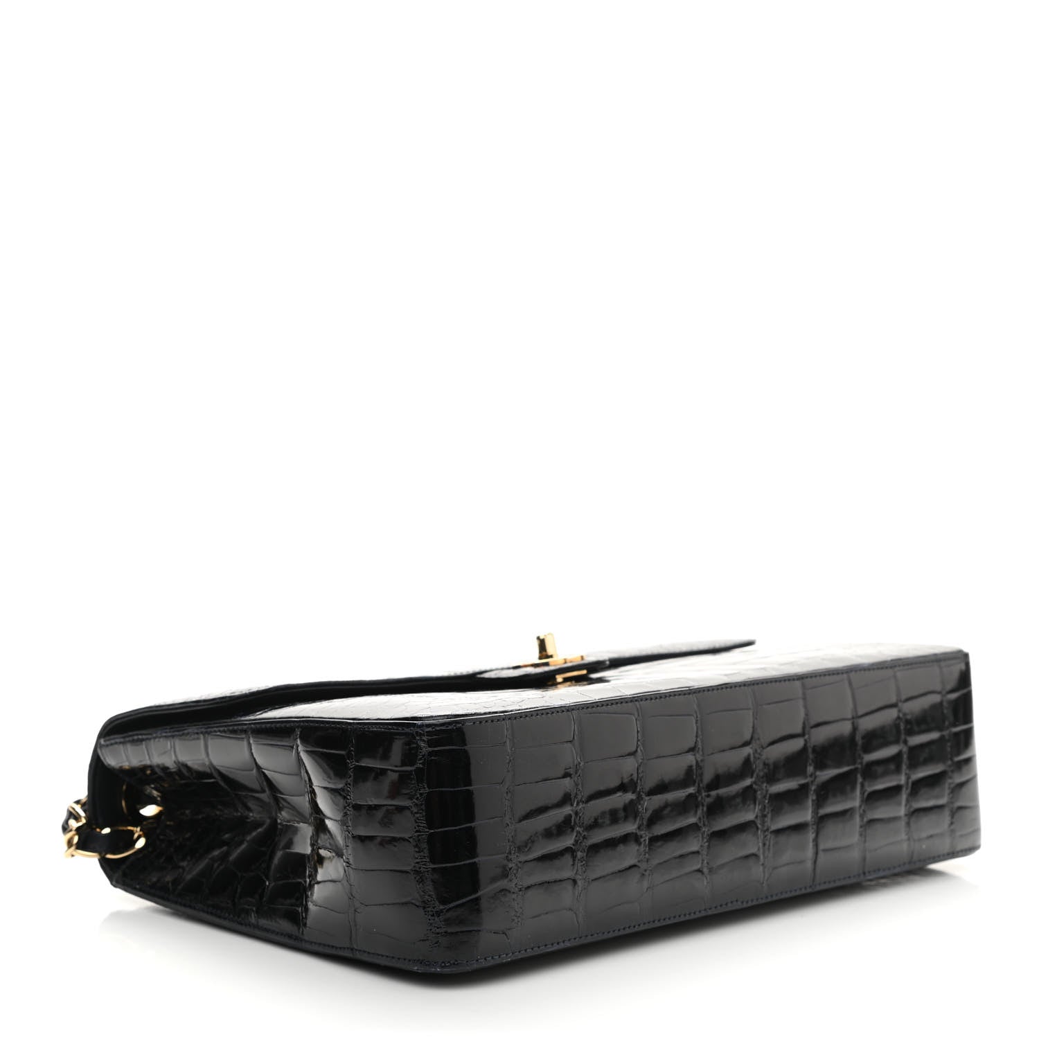 Chanel Alligator Jumbo Single Flap Dark Blue 4 of 10