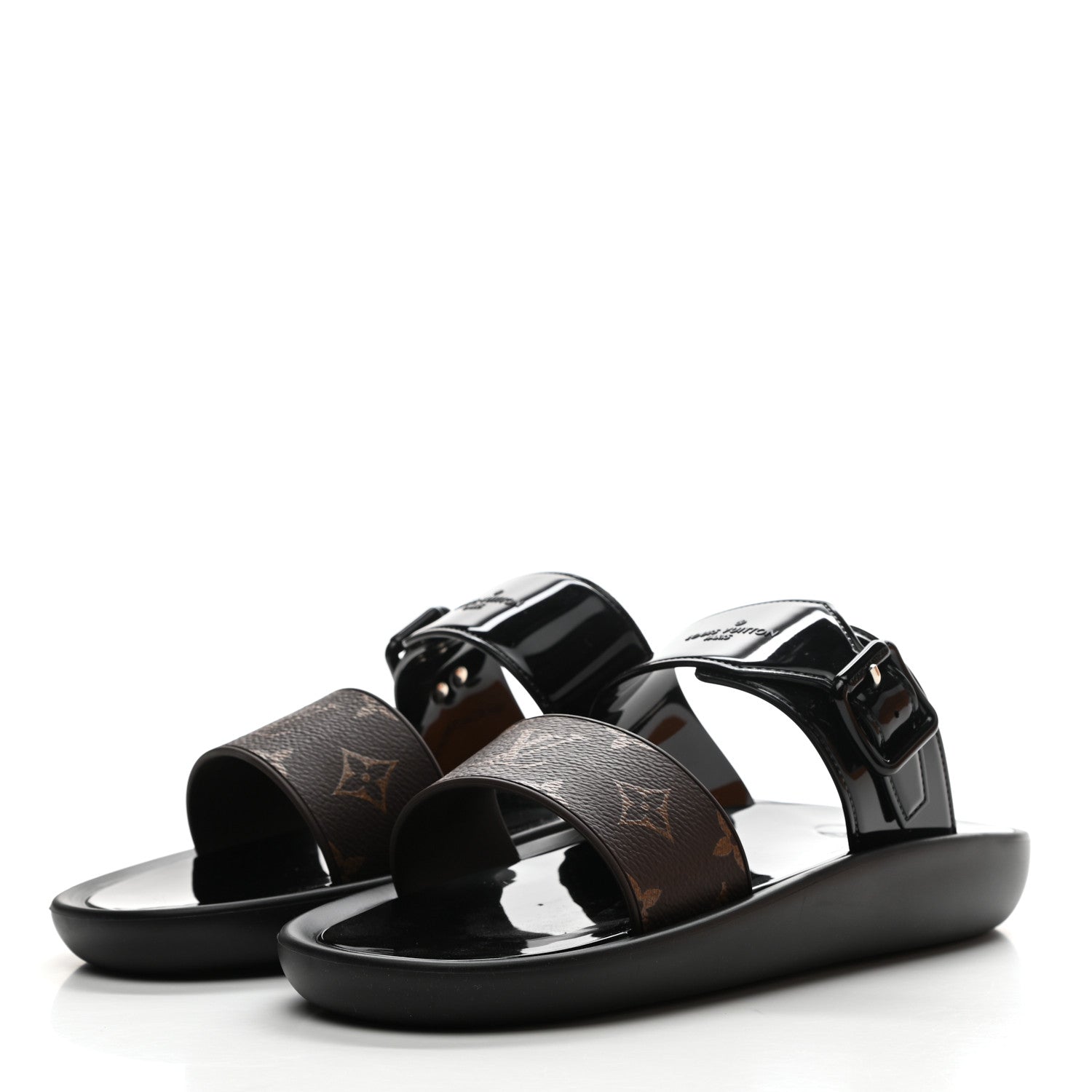Louis Vuitton Monogram Sunbath Flat Mule Sandals 40 Black 3 of 8