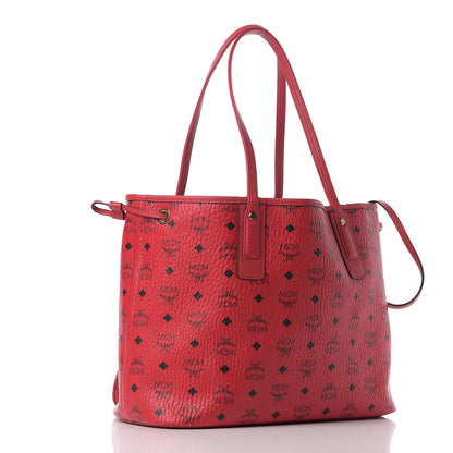 MCM Visetos Medium Liz Reversible Shopper Tote Ruby Red 4 of 14