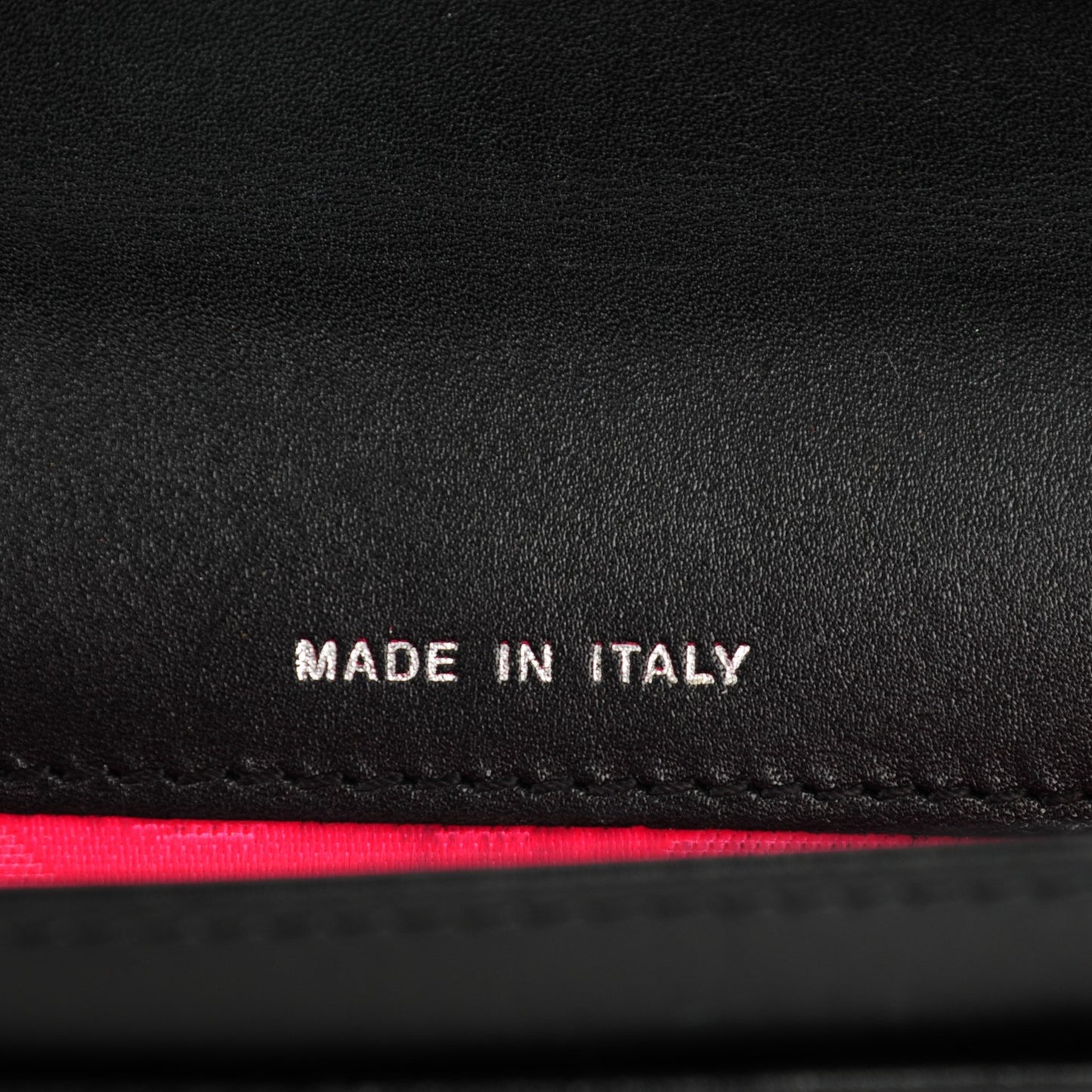 Calfskin Quilted Cambon Business Card Holder Black