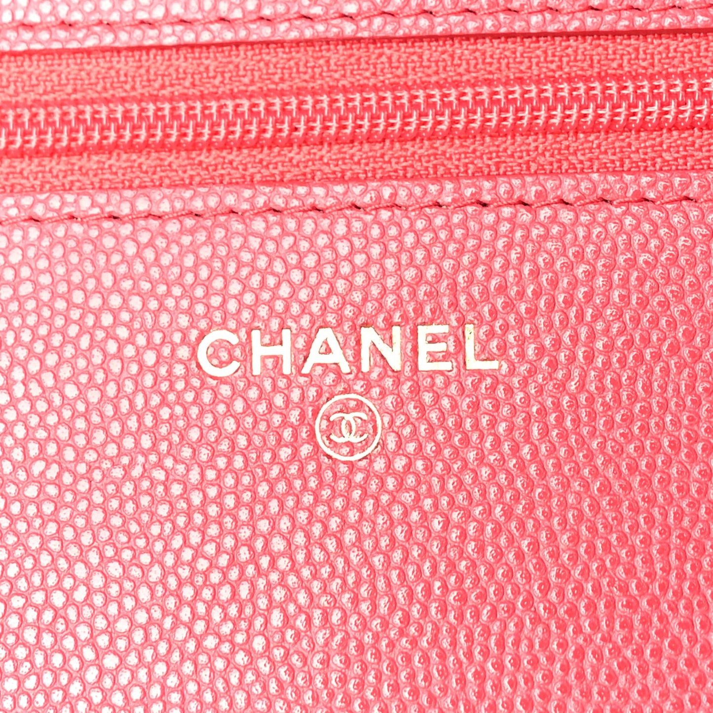 Caviar Quilted Wallet on Chain WOC  Pink