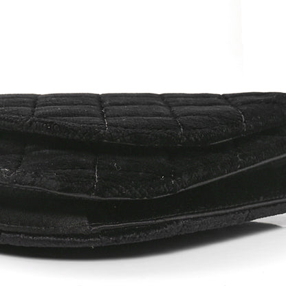Chanel Velvet Quilted CC Pearl Clutch Black 10 of 10