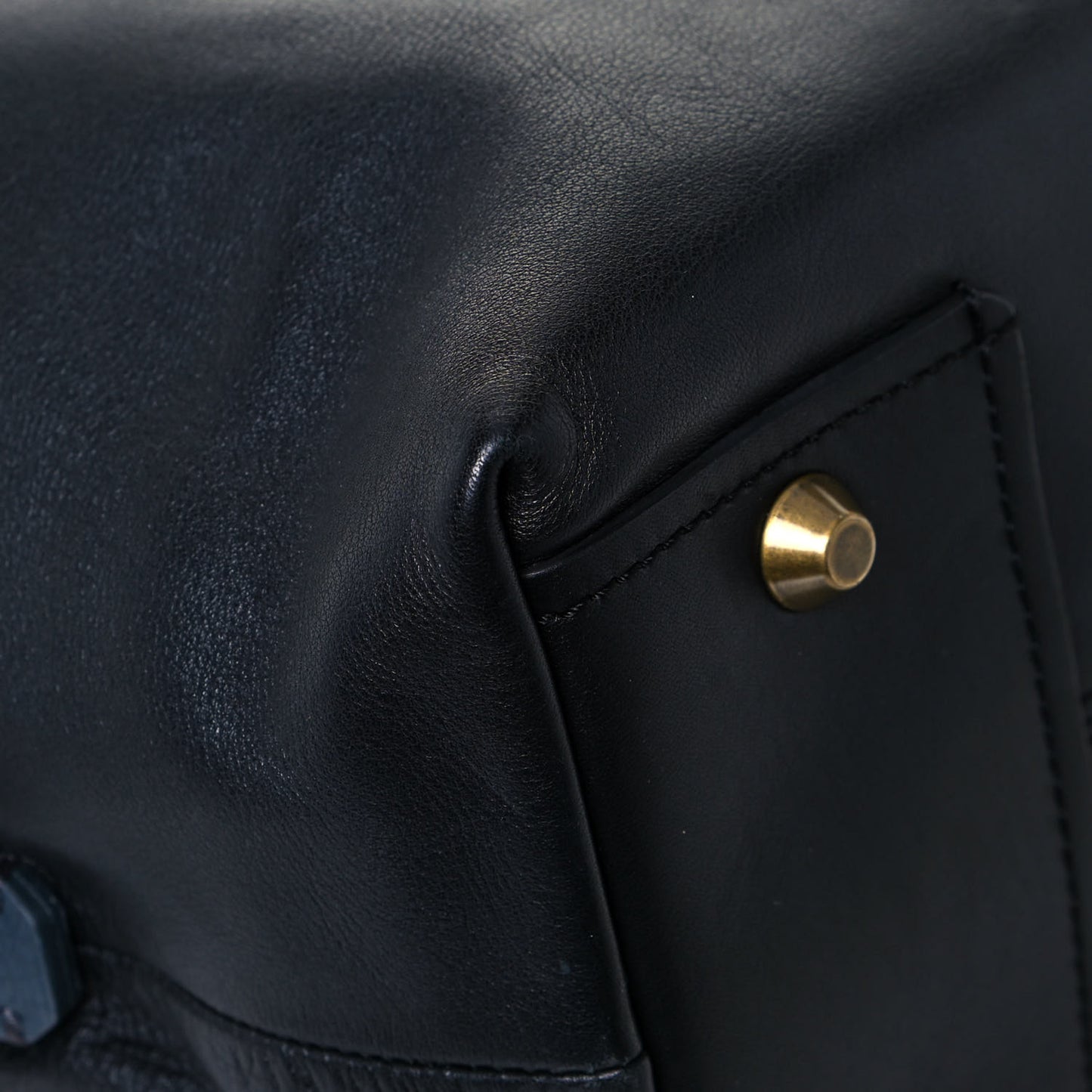 Calfskin Padam Bowling Bag Black