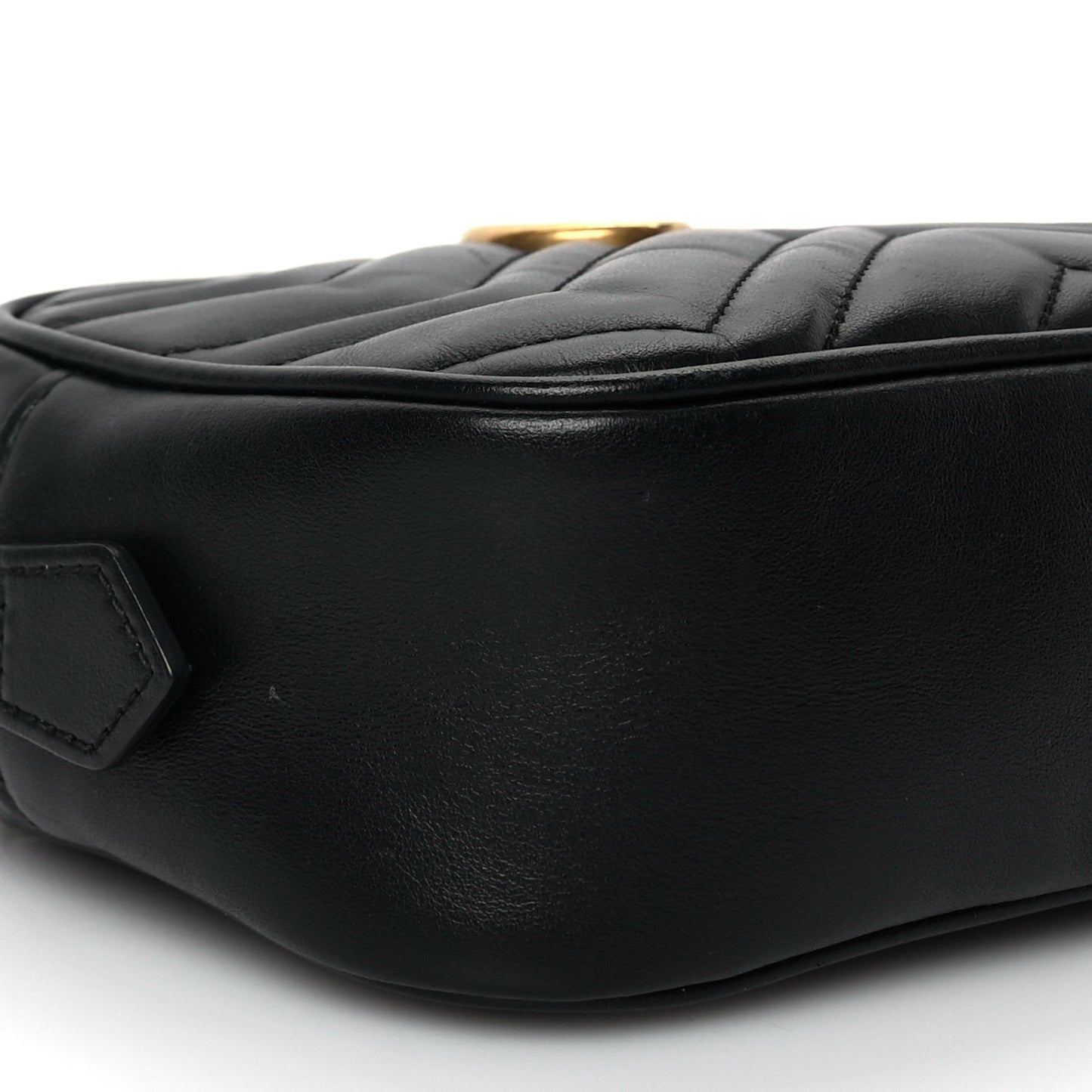 Calfskin Matelasse Mini GG Marmont Chain Shoulder Bag Black Black