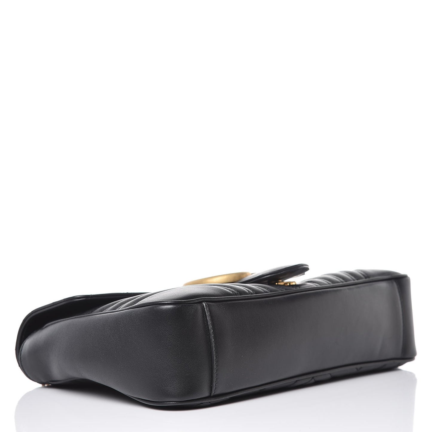 Calfskin Matelasse Medium GG Marmont Shoulder Bag Black