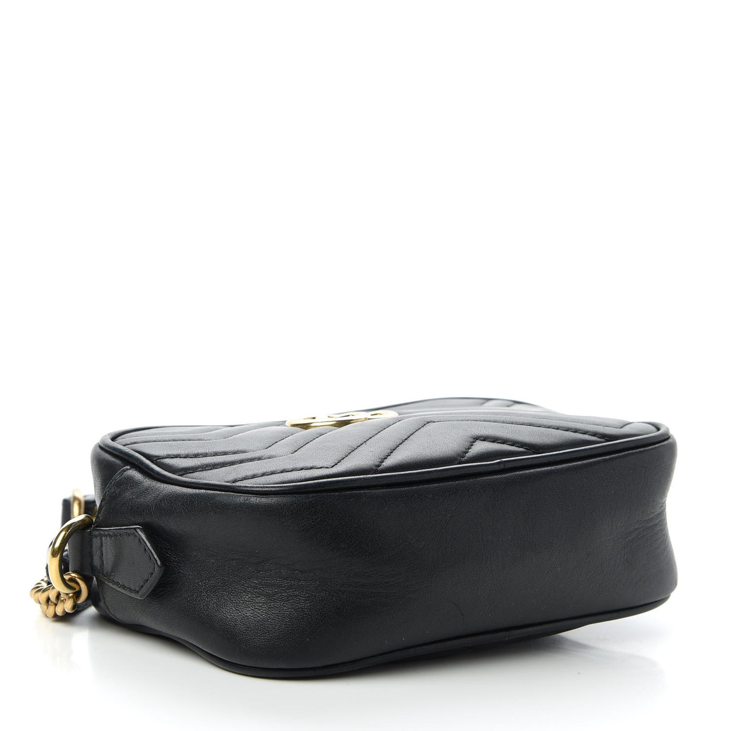 Calfskin Matelasse Mini GG Marmont Chain Shoulder Bag Black
