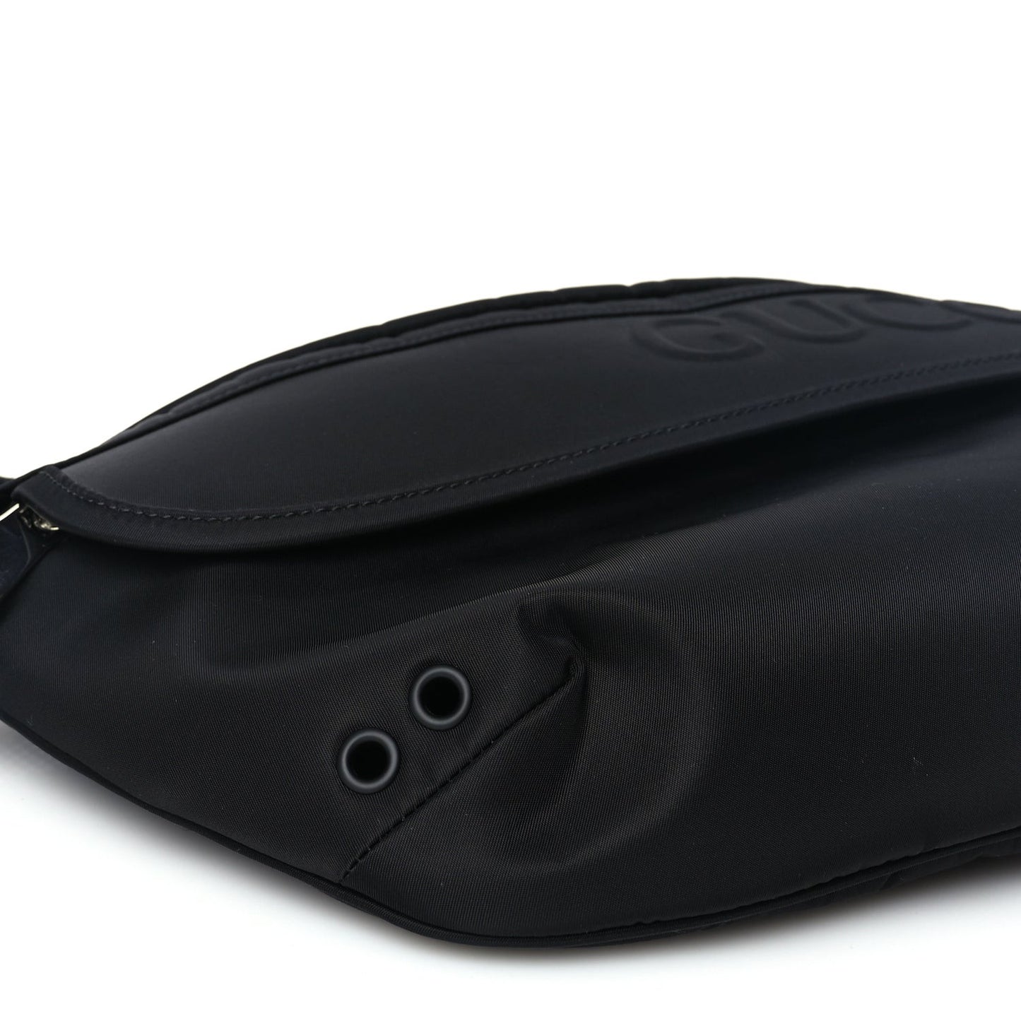 Nylon Large Logo Belt Bag Black