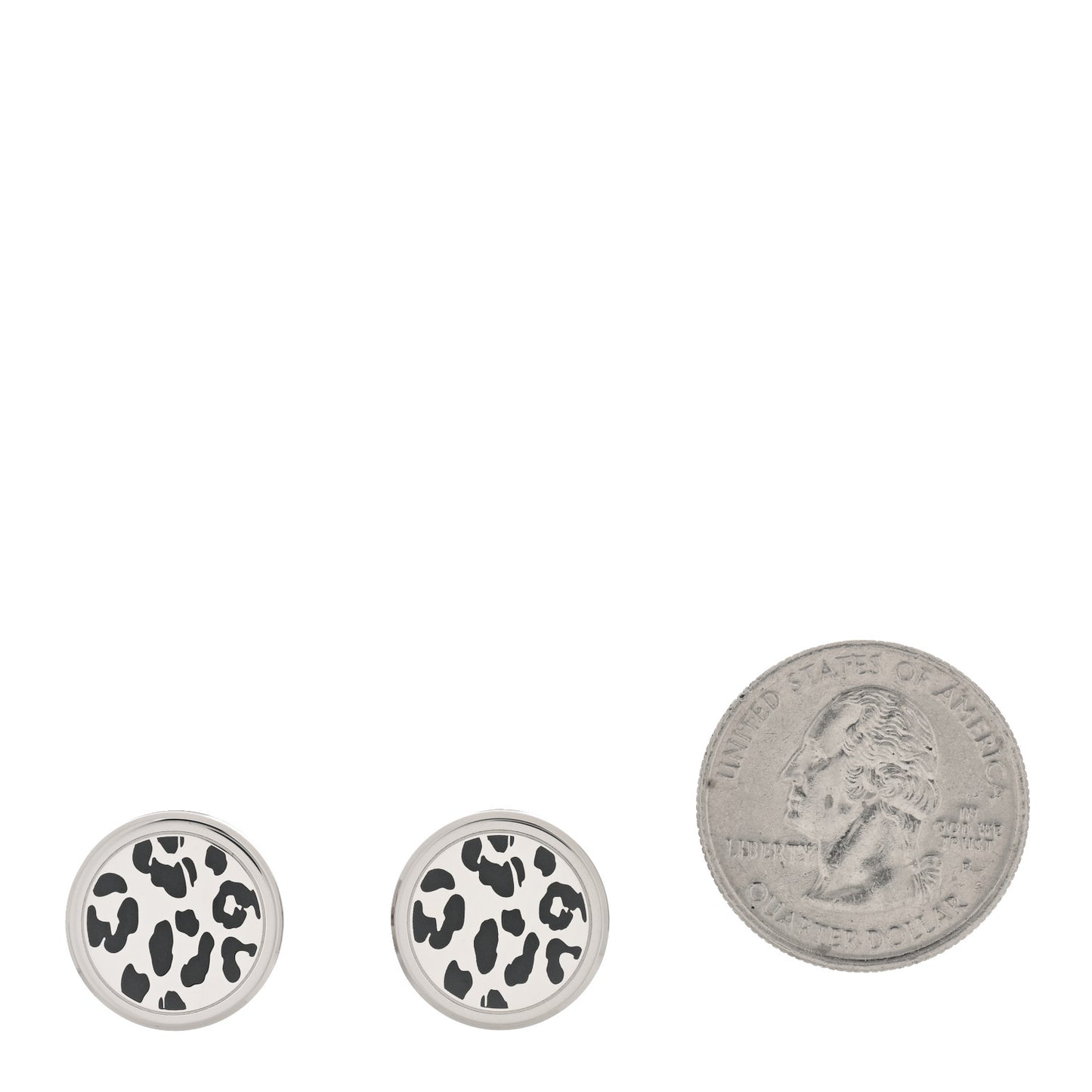 Sterling Silver Palladium Black Lacquer Panthere Cufflinks