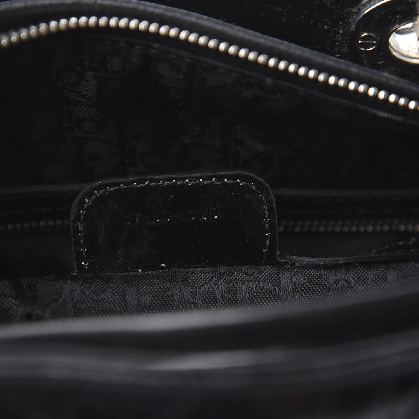 Patent Cannage Large Lady Dior Black