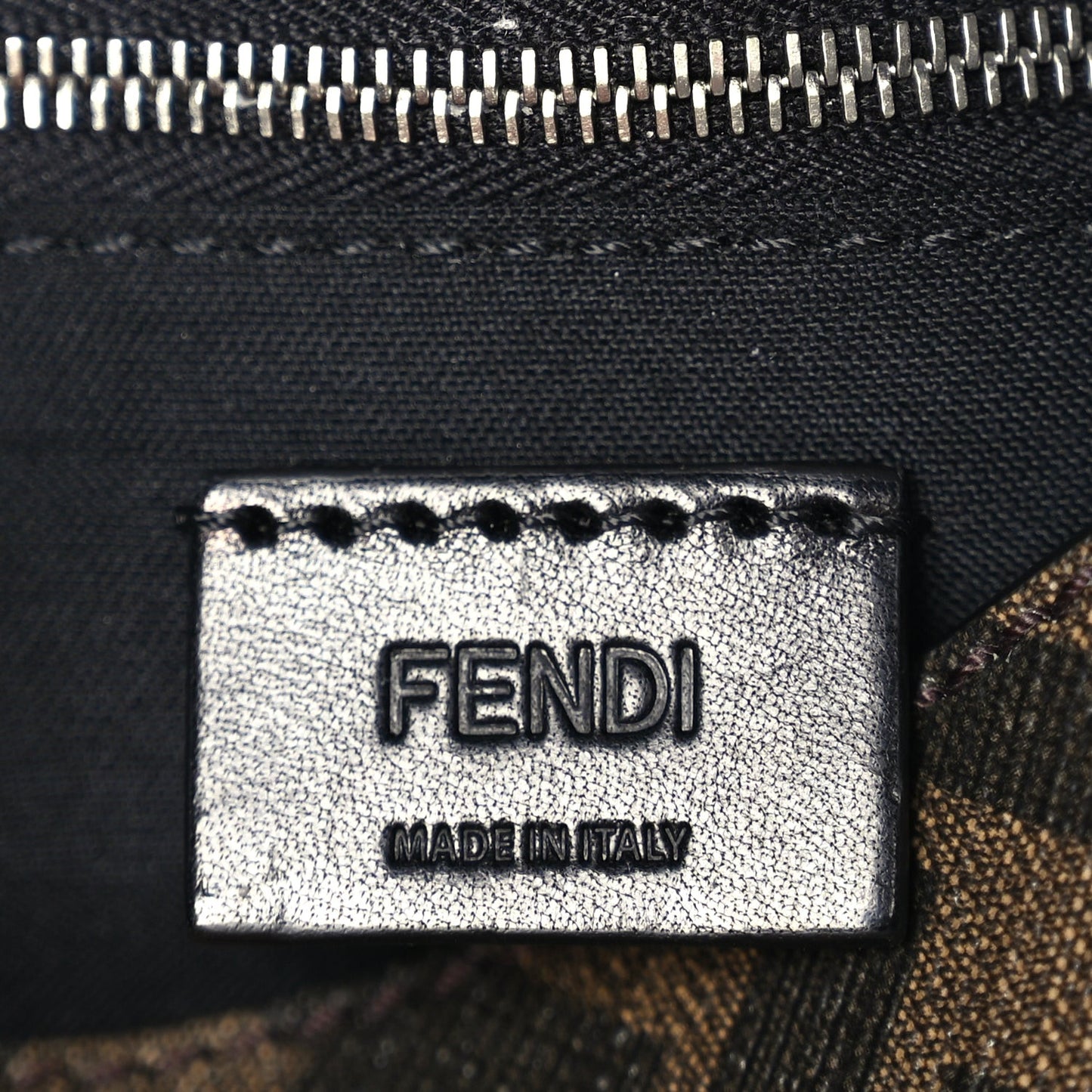 Glazed Fabric Cotton Vitello King Aura FF 1974 Baguette Belt Pouch Tobacco Moro Sand Black