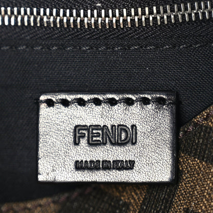 Fendi Glazed Fabric Cotton Vitello King Aura FF 1974 Baguette Belt Pouch Tobacco Moro Sand Black 5 of 8