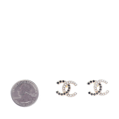 Chanel Resin Pearl CC Earrings Gold Black 2 of 4