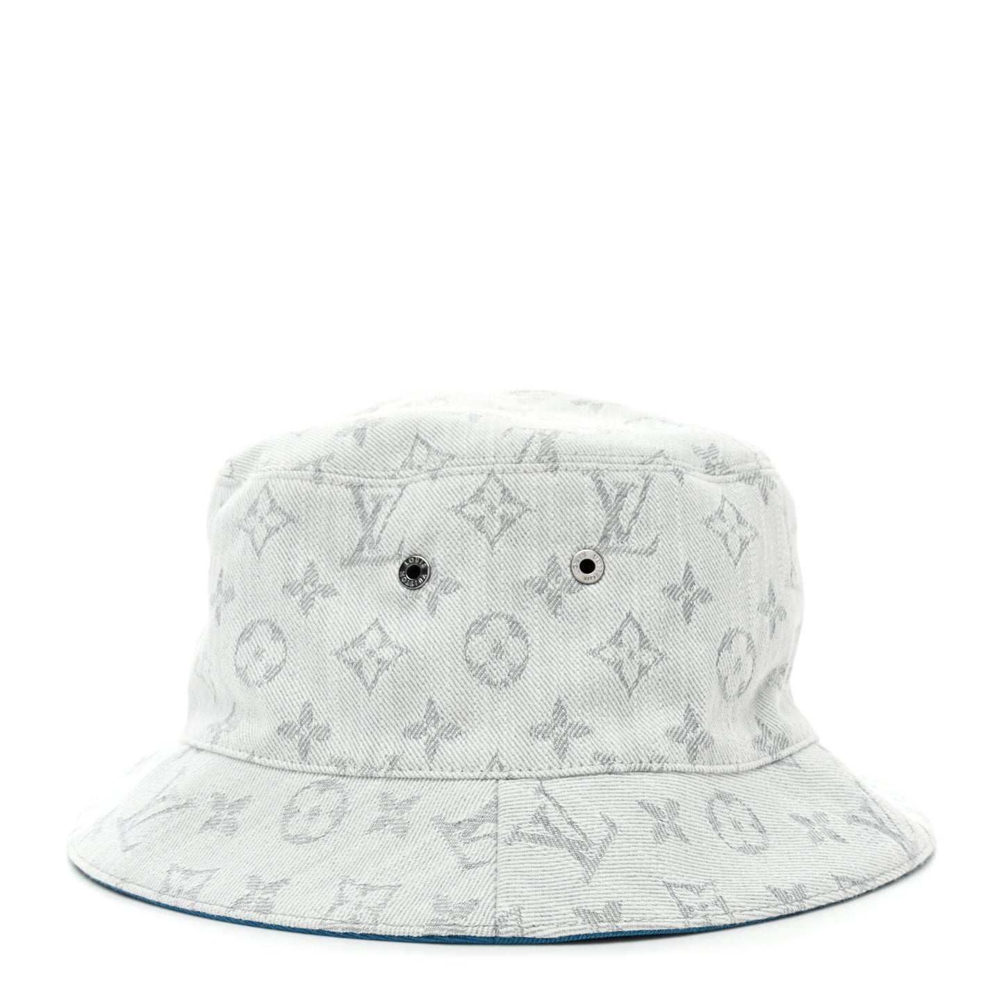 Monogram Denim Transformable Bob Bucket Hat 60 White Blue