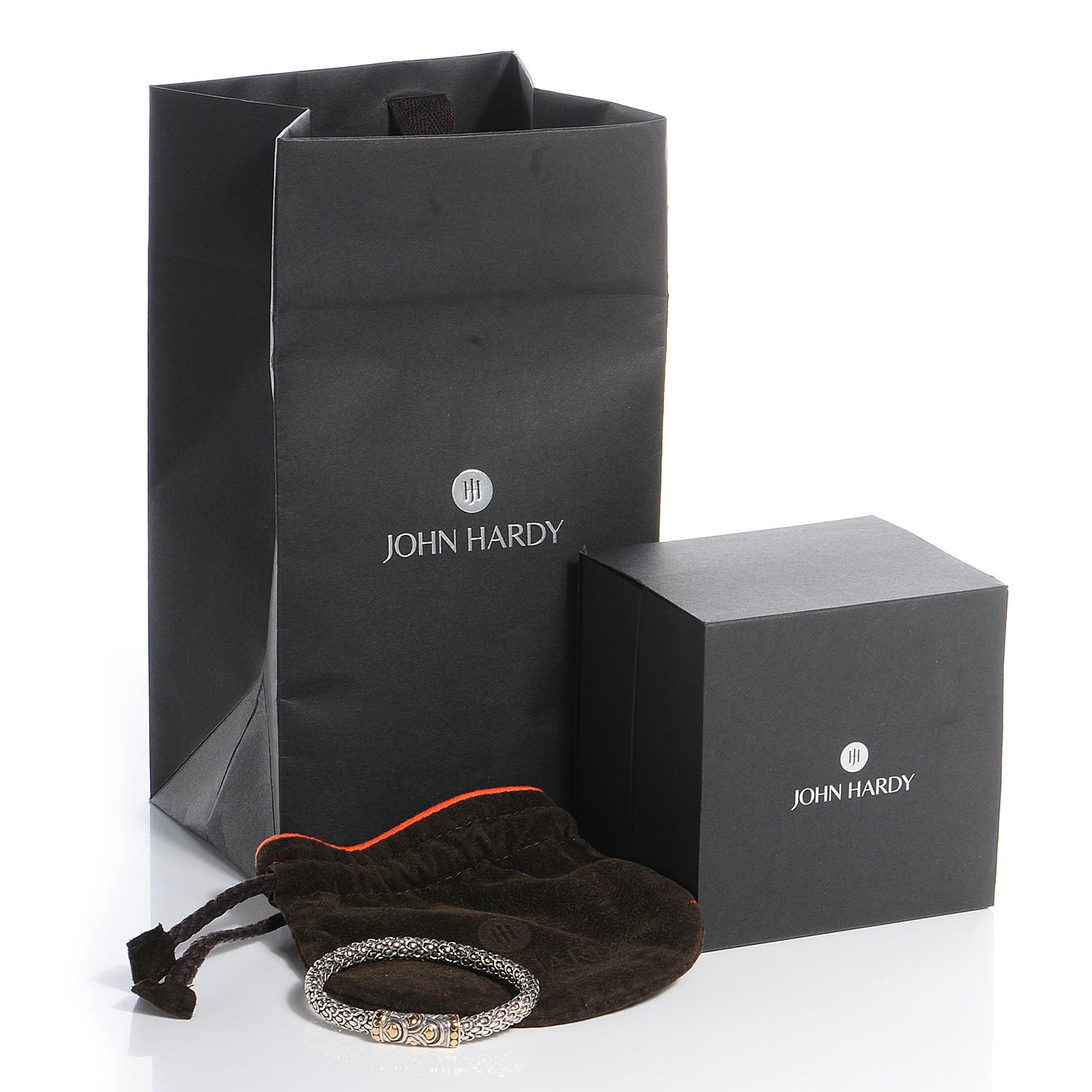 John Hardy Sterling Silver 18K Yellow Gold 6mm Naga Station Bracelet 6 of 6