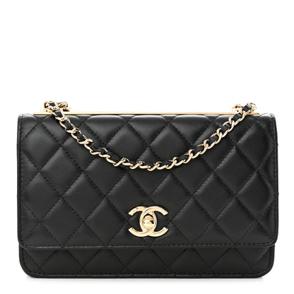 Chanel Lambskin Quilted Trendy CC Wallet On Chain WOC Black 1 of 13