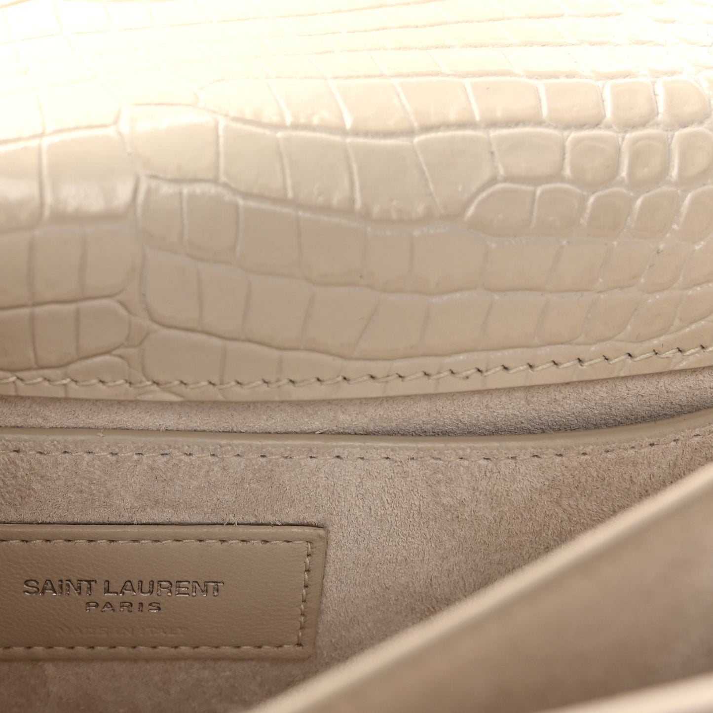 Calfskin Crocodile Embossed Medium Monogram Sunset Blanc Vintage