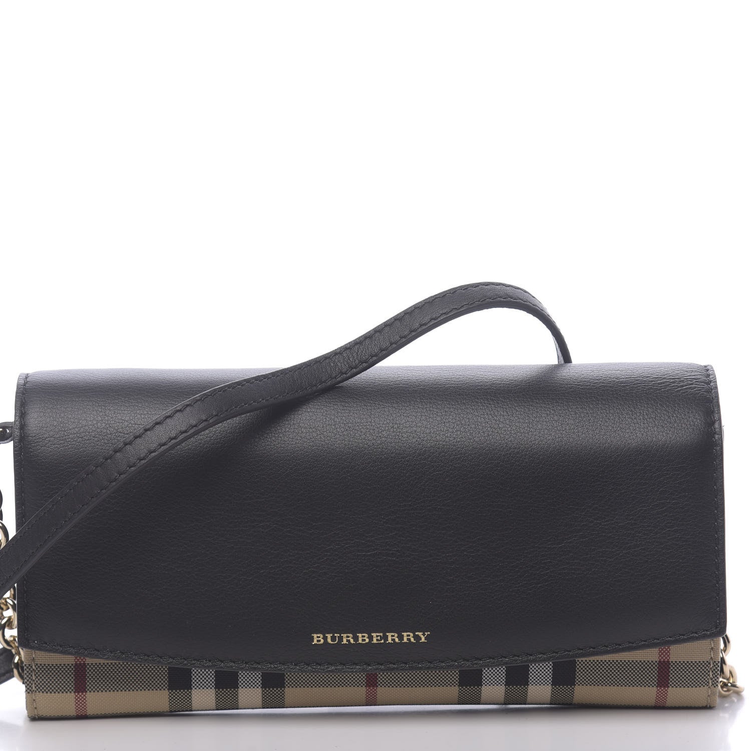 Burberry Calfskin House Check Henley Wallet On Chain Black 11 of 11