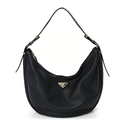 Prada Soft Calfskin Arque Shoulder Bag  Black 1 of 8