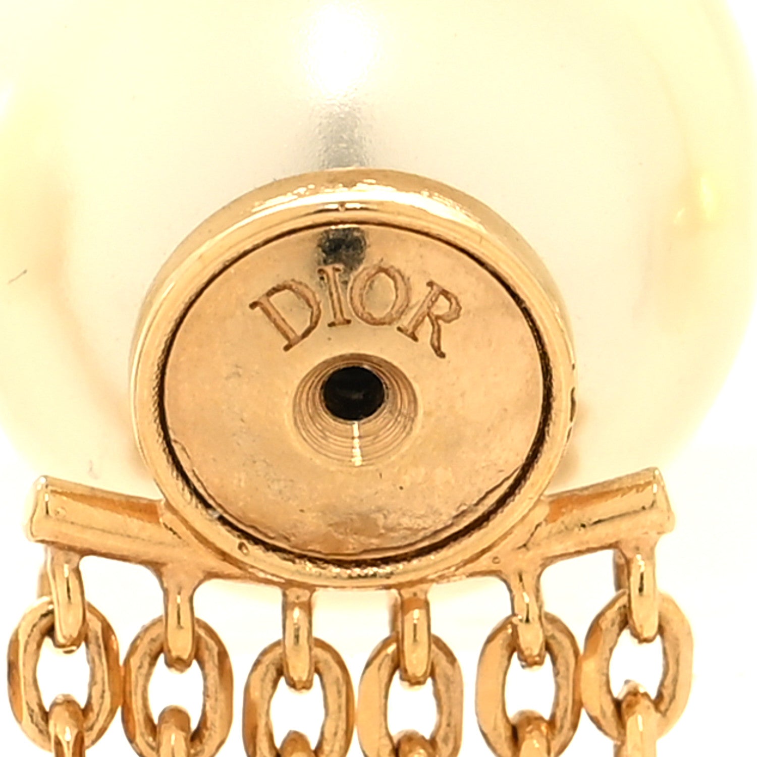 Christian Dior Pearl Charms Tribale Dangle Chain Earrings Gold 4 of 4