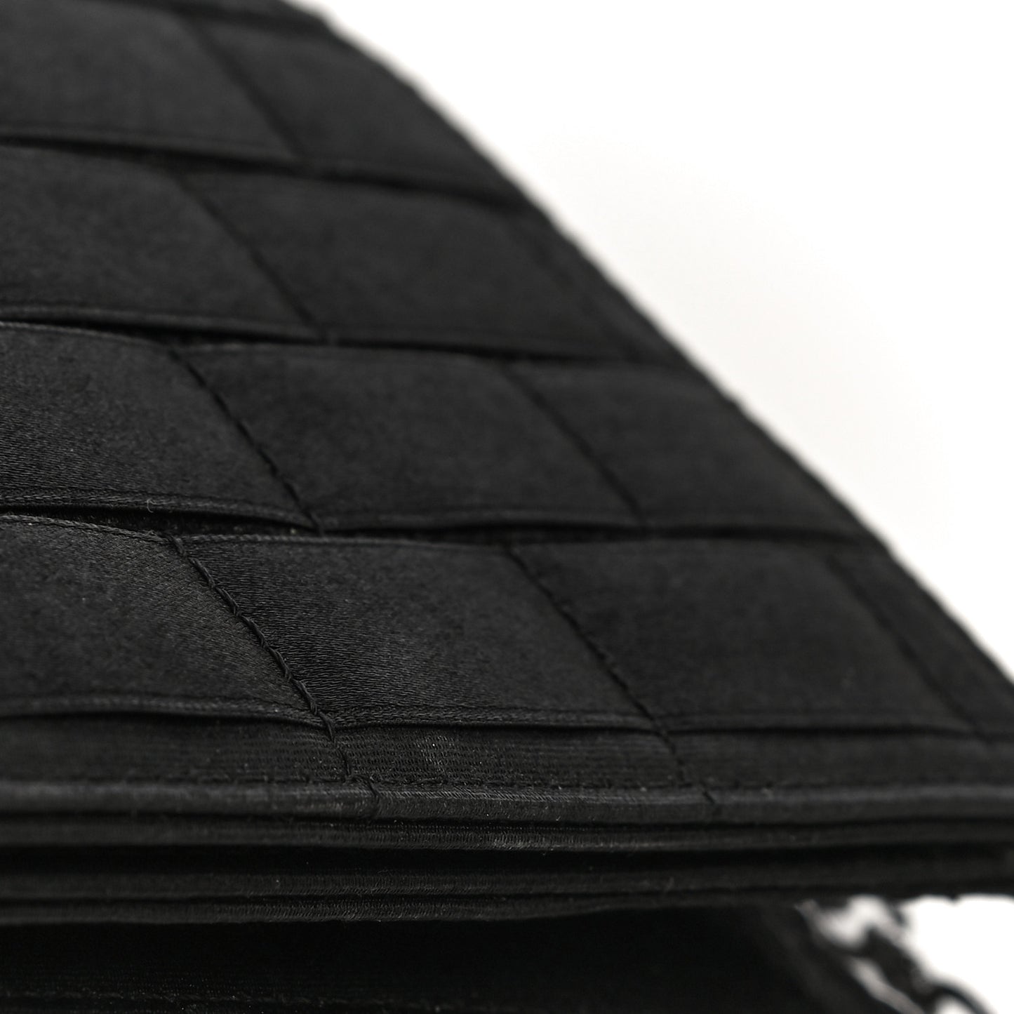 Satin Ribbon Evening Clutch Black