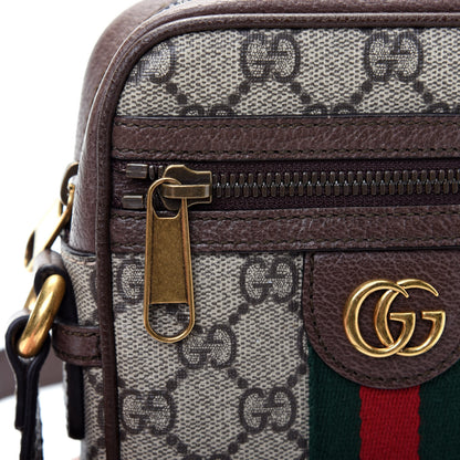 Gucci GG Supreme Monogram Web Mini Ophidia Messenger Brown 11 of 13
