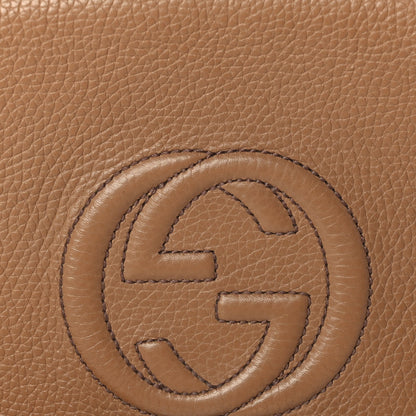 Gucci Pebbled Calfskin Medium Soho Flap Crossbody Camelia 7 of 10