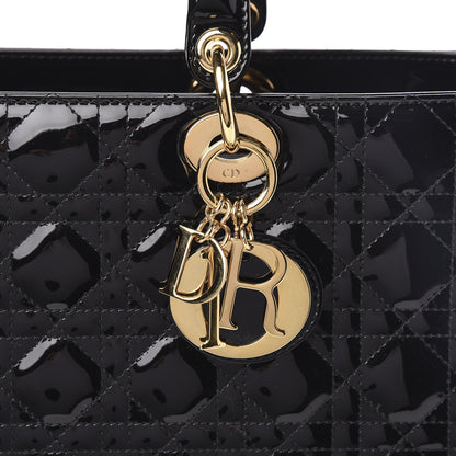 Christian Dior Patent Cannage Large Lady Dior Black 11 of 12