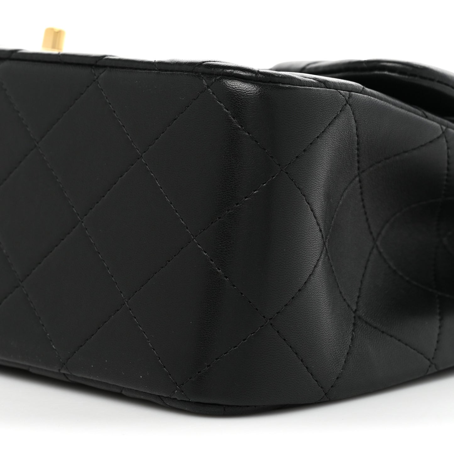 Lambskin Quilted Jumbo Double Flap Black