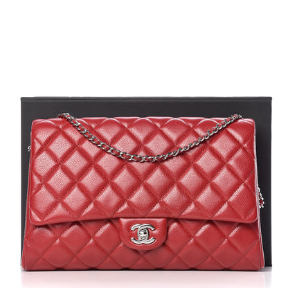 Chanel Caviar Quilted Clutch With Chain Flap Dark Red 11 of 11